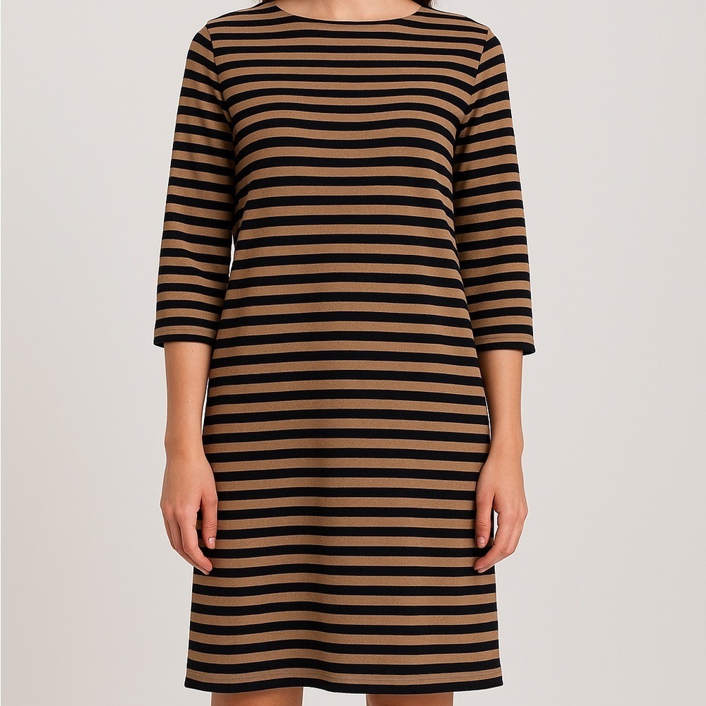Uniqlo Black and Tan Striped Dress